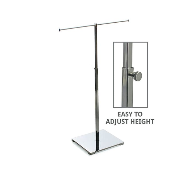 Single-Tier Adjustable Chrome Necklace Counter Display